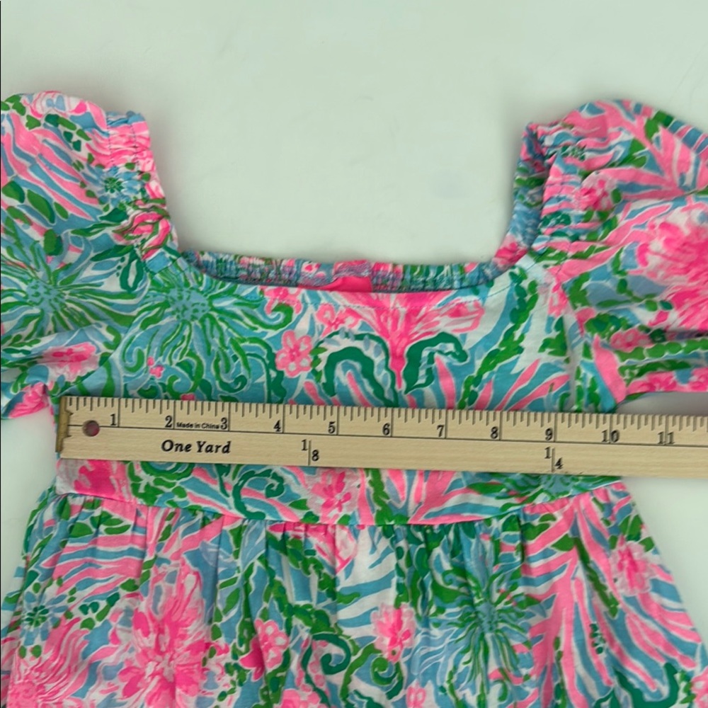 NWT Lilly Pulitzer Kids mini Delaney Dress Amalfi Blue Leaf it Wild Small - Picture 4 of 7